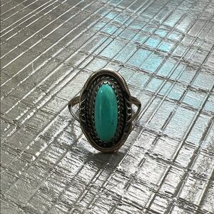 💍 Vintage Sterling Silver Turquoise Ring | Size 8 | Boho Chic 💍